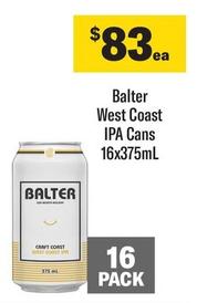 Balter - West Coast Ipa Cans 16x375ml offers at $83 in Coles