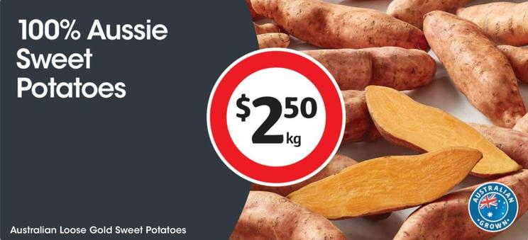 Australian Loose Gold Sweet Potatoes offers at $2.5 in Coles