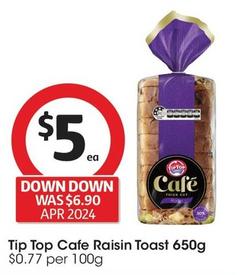 Coles - Cafe Raisin Toast 650g offers at $3.7 in Coles