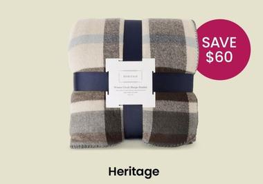 Heritage - Chenille Fringe Blanket in Charcoal Check offers in Myer