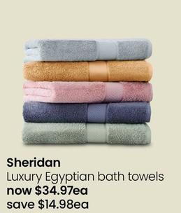 Sheridan - Luxury Egyptian Bath Towels offers at $34.97 in Myer