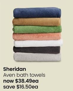 Sheridan - Aven Bath Towels offers at $38.49 in Myer