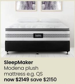SleepMaker - Modena Plush Mattress offers at $2149 in Myer