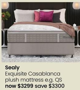 Sealy - Exquisite Casablanca Plush Mattress offers at $3299 in Myer