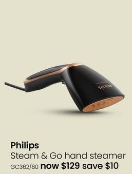 Philips - Steam & Go Hand Steamer offers at $129 in Myer
