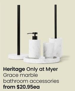 Heritage - Grace Marble Bathroom Accessories offers at $20.95 in Myer
