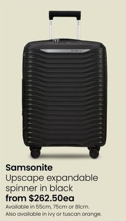 Samsonite - Upscape Expandable Spinner In Black offers at $262.5 in Myer