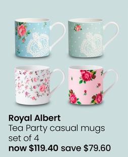 Royal Albert - Tea Party Casual Mugs Set of 4 offers at $119.4 in Myer