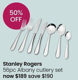 Stanley Rogers - 56pc Albany Cutlery Set offers at $189 in Myer