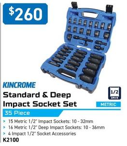 Kincrome - Standard & Deep Impact Socket Set offers at $260 in Kincrome