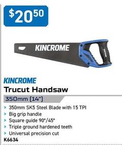 Kincrome - Trucut Handsaw offers at $20.5 in Kincrome