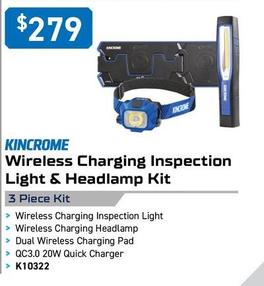 Kincrome - Wireless Charging Inspection Light & Headlamp Kit offers at $279 in Kincrome