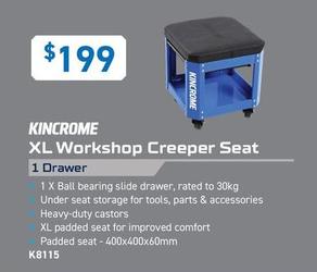 Kincrome - XL Workshop Creeper Seat 1 Drawer  offers at $199 in Kincrome