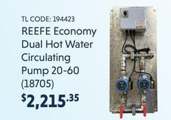 Reefe Economy Dual Hot Water Circulating Pump 20-60 offers at $2215.35 in Tradelink