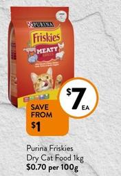Purina - Friskies Dry Cat Food 1kg offers at $7 in Foodworks