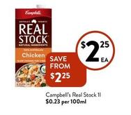 Campbell's - Real Stock 1l offers at $2.25 in Foodworks