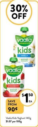 Vaalia - Kids Yoghurt 140g offers at $1.5 in Foodworks