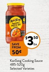 KanTong - Cooking Sauce 485-520g Selected Varieties offers at $3.5 in Foodworks