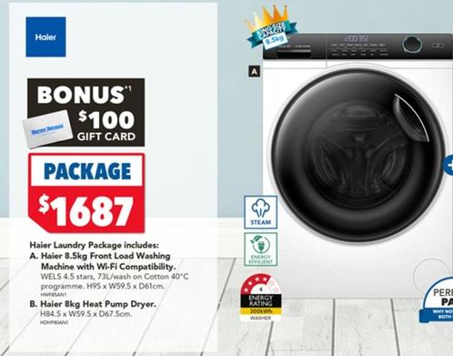Haier - 8.5kg Front Load Washing Machine With Wi-fi Compatibility offers at $1687 in Harvey Norman