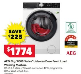 Front load washing machine offers at $1774 in Harvey Norman