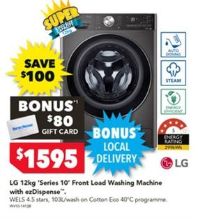 Front load washing machine offers at $1595 in Harvey Norman