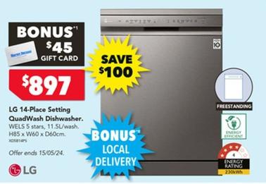 Dishwasher offers at $897 in Harvey Norman