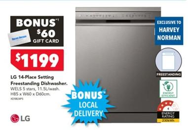 Dishwasher offers at $1199 in Harvey Norman
