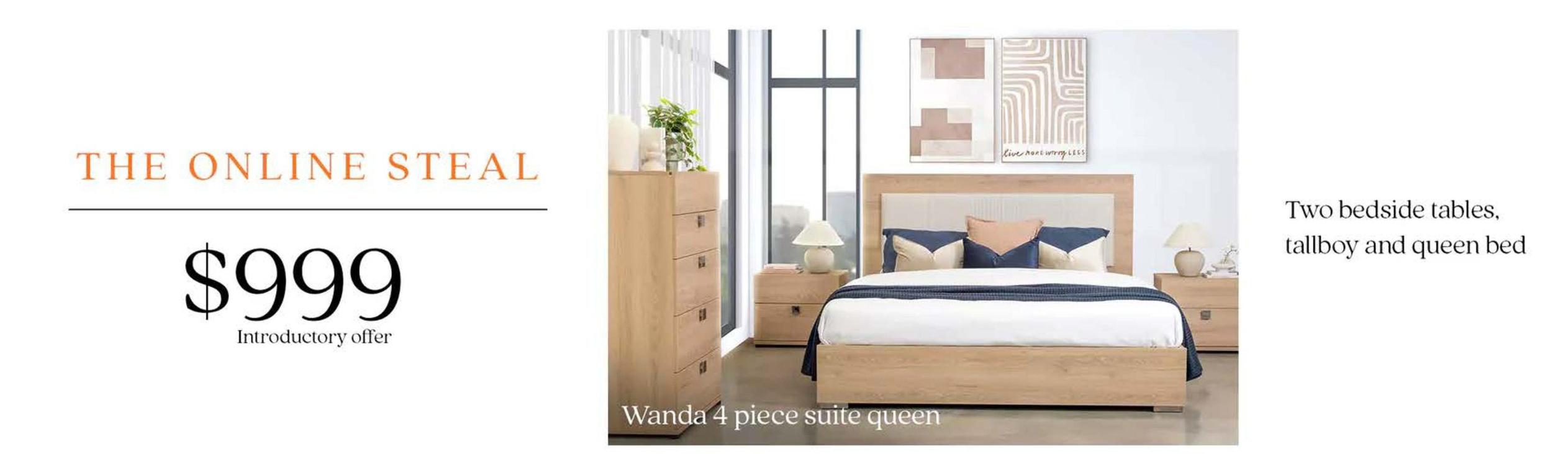 Bedrooms offers at $999 in Furniture Bazaar