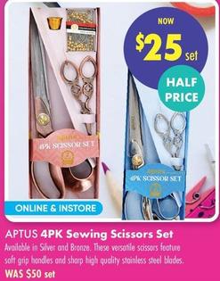 Aptus - 4pk Sewing Scissors Set offers at $25 in Lincraft
