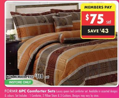 Formr 6pc Comforter Sets offers at $118 in Lincraft