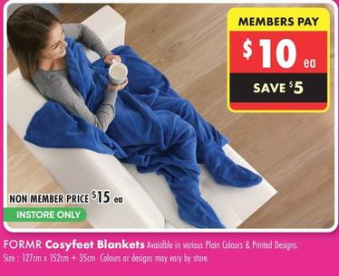 Formr Cosyfeet Blankets offers at $15 in Lincraft
