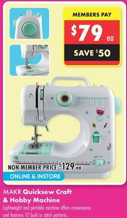 Sewing Machines offers at $129 in Lincraft