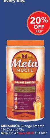 Metamucil - Orange Smooth 114 Doses 673g offers at $31.49 in Amcal