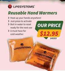 Lifesystems - Reusable Hand Warmers offers at $12.95 in Tentworld