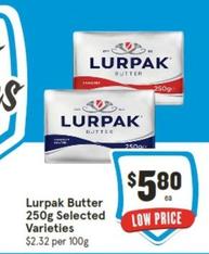 Lurpak - Butter 250g Selected Varieties offers at $5.8 in IGA