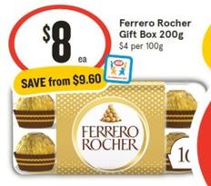 Ferrero - Rocher Gift Box 200g offers at $8 in IGA