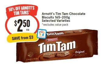 Arnott's - Tim Tam Chocolate Biscuits 165‑200g Selected Varieties offers at $2.5 in IGA