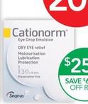 Cationorm - Single Use Ampoules 0.4ml X 30ml offers at $25.99 in TerryWhite Chemmart