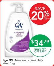 Ego QV - Dermcare Eczema Daily Cream 1 kg offers at $34.79 in TerryWhite Chemmart