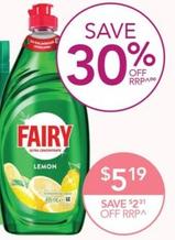 Fairy - Dishwashing Liquid Lemon 495ml offers at $5.19 in TerryWhite Chemmart