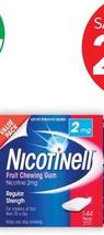 Nicotinell - Fruit Nicotine Chewing Gum 2mg Regular Strength 144 pieces offers at $22.99 in TerryWhite Chemmart