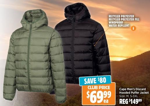 Cape - Men’s Discard Hooded Puffer Jacket offers at $69.99 in Anaconda