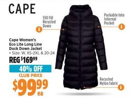 Cape - Women’s Eco Lite Long Line Duck Down Jacket offers at $99.99 in Anaconda