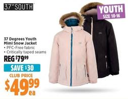 37 Degrees South - Youth Mimi Snow Jacket offers at $49.99 in Anaconda