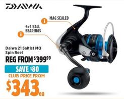 Daiwa - 21 Saltist MQ Spin Reel offers at $343 in Anaconda