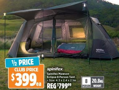 Spinifex - Mawson Eclipse 8 Person Tent offers at $399 in Anaconda