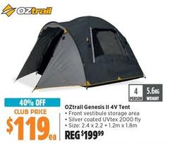 OZtrail - Genesis II 4V Tent offers at $119 in Anaconda