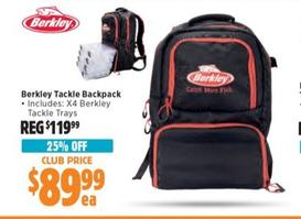 Berkley - Tackle Backpack offers at $89.99 in Anaconda
