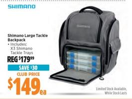 Shimano - Large Tackle Backpack offers at $149 in Anaconda