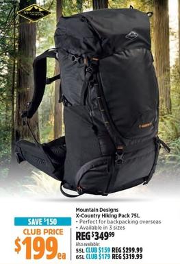 Mountain Designs - X-Country Hiking Pack 75L offers at $199 in Anaconda
